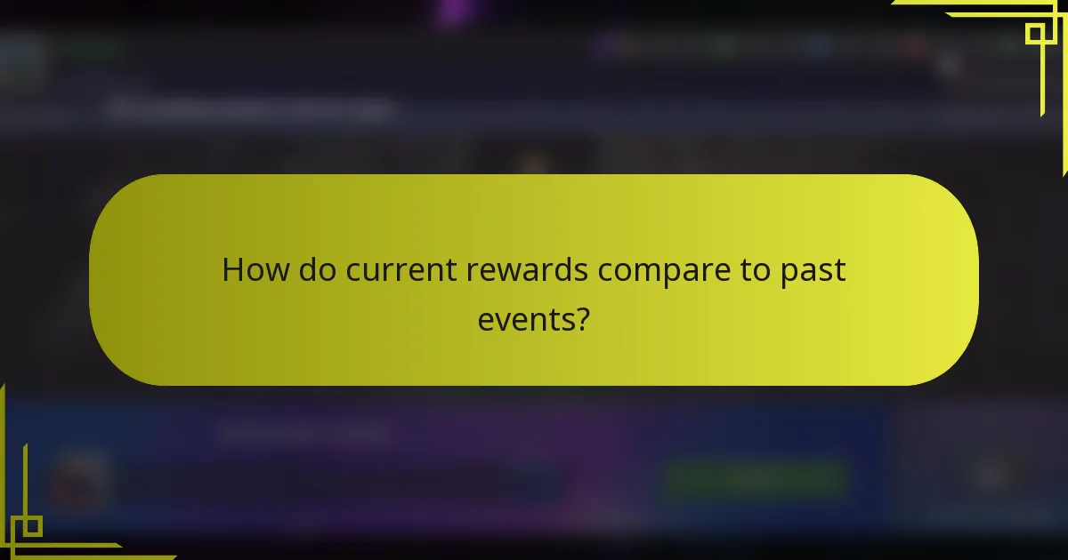How do current rewards compare to past events?