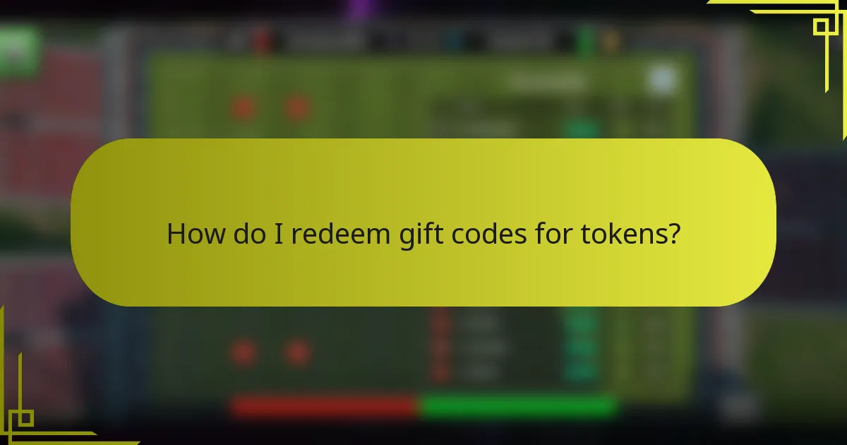 How do I redeem gift codes for tokens?
