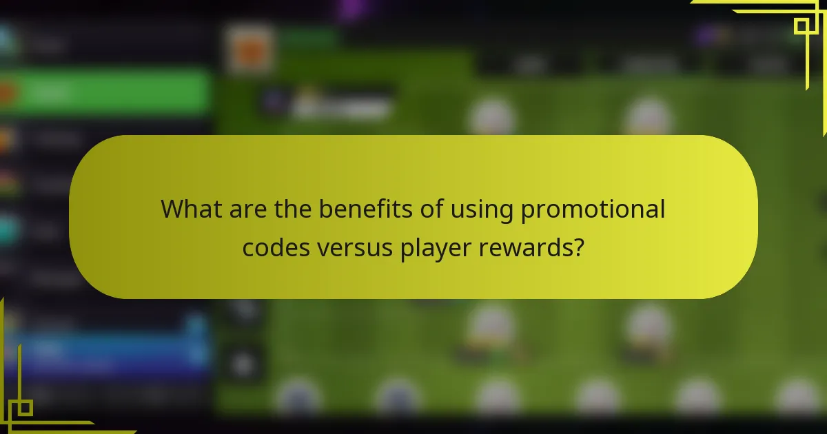 What are the benefits of using promotional codes versus player rewards?