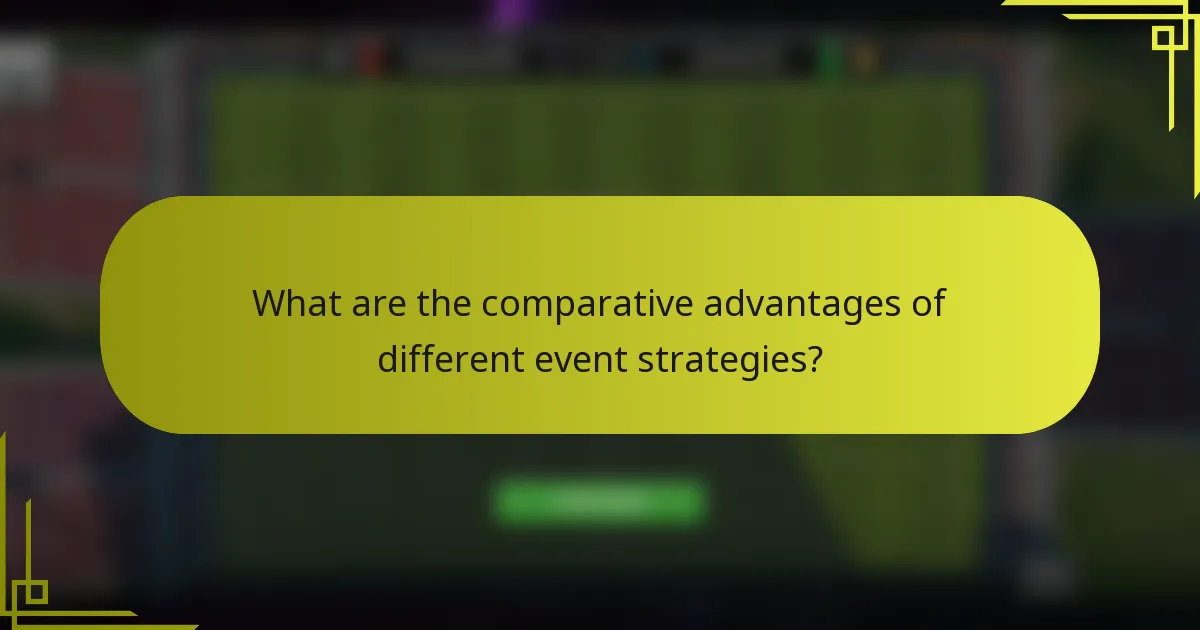What are the comparative advantages of different event strategies?