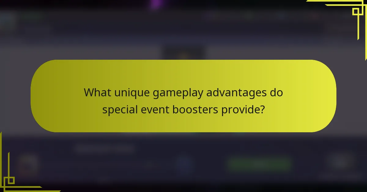 What unique gameplay advantages do special event boosters provide?